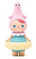 Pinky Duck Baby figure by Pucky, produced by Pop Mart. Front view.
