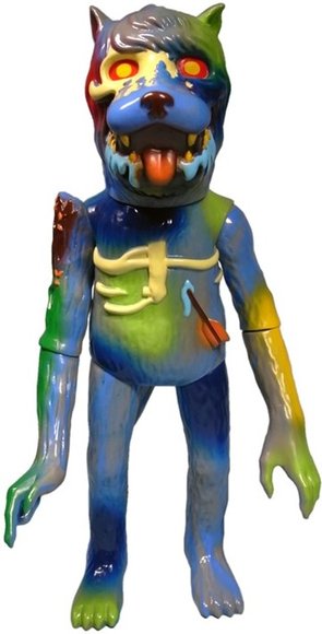 Polluted Earth Wolf figure by Josh Herbolsheimer, produced by Super7. Front view.