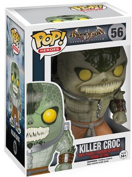 POP! Arkham Asylum - Killer Croc figure by Dc Comics, produced by Funko. Packaging.