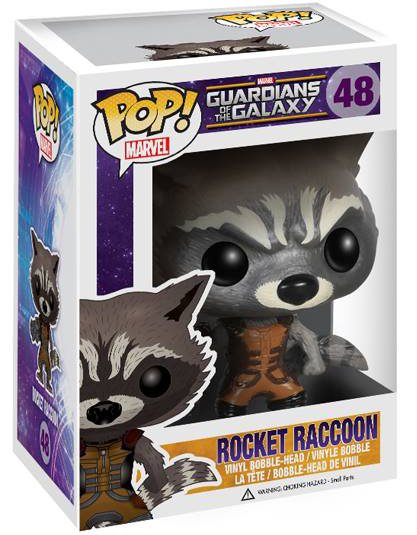 POP! Guardians of the Galaxy - Rocket Raccoon figure by Marvel, produced by Funko. Packaging.