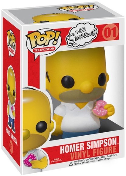POP! Television - Homer Simpson figure by Matt Groening, produced by Funko. Packaging.