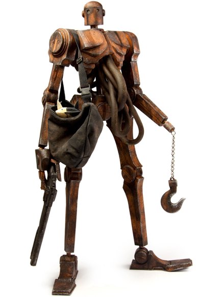 PopBot figure by Ashley Wood, produced by Threea. Front view.