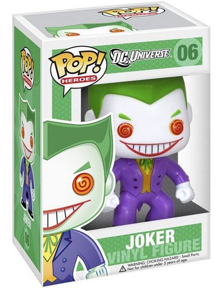 POP! Heroes - Joker figure by Dc Comics, produced by Funko. Packaging.