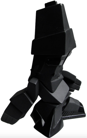 Process Black Uninked figure by Steph Cop, produced by Bonustoyz. Side view.