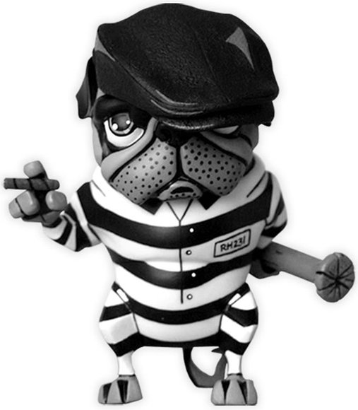 Pugzee - Jailbreaker figure by Dave Cortes, produced by Inu Art. Front view.