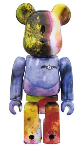 PUSHEAD 3 different colors BE@RBRICK 100% figure, produced by Medicom Toy. Front view.