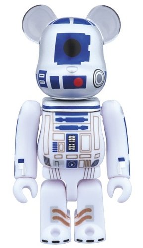 R2-D2 STAR WARS 40th Anniv. Ver. BE@RBRICK 100% figure, produced by Medicom Toy. Front view.