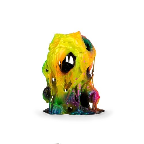 Rainbow “Burner” figure by Mr. Mars, produced by Kidrobot. Front view.