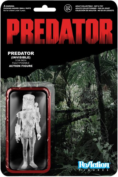 ReAction Predator - Invisible figure by Super7, produced by Funko. Packaging.