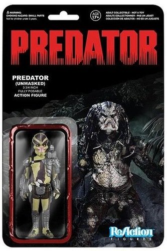 ReAction Predator - Unmasked (Closed Mouth) figure by Super7, produced by Funko. Packaging.
