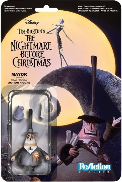 ReAction The Nightmare Before Christmas - Mayor figure by Super7, produced by Funko. Packaging.