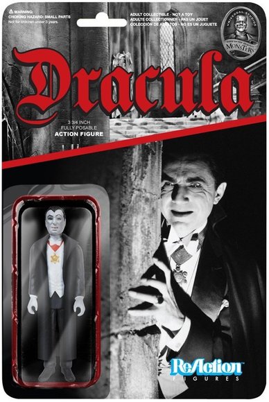 ReAction Universal Monsters - Dracula figure by Super7, produced by Funko. Packaging.