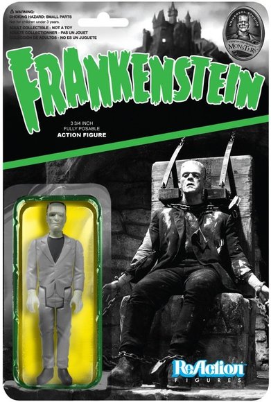 ReAction Universal Monsters - Frankensteins Monster figure by Super7, produced by Funko. Packaging.