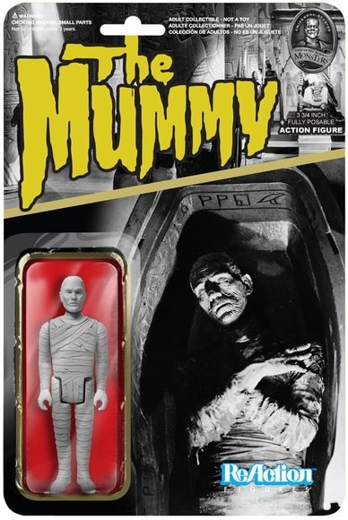 ReAction Universal Monsters - The Mummy figure by Super7, produced by Funko. Packaging.