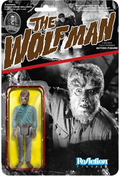 ReAction Universal Monsters - The Wolfman figure by Super7, produced by Funko. Packaging.