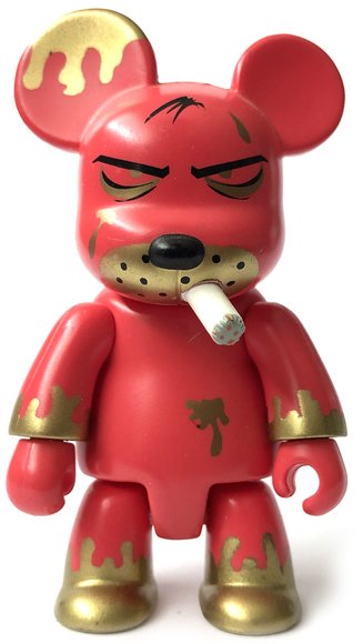 Redrum Bear figure by Frank Kozik, produced by Toy2R. Front view.