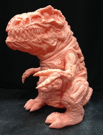 Rotten Rexx - Unpainted Flesh figure by James Groman, produced by Lulubell Toys. Front view.