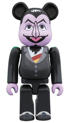 SESAME STREET - COUNT VON COUNT BE@RBRICK 100% figure, produced by Medicom Toy. Front view.