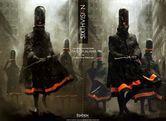 Sixthvision : State of Alarm figure by Guillaume Menuel, produced by Foxbox. Front view.