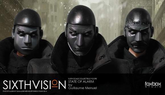 Sixthvision : State of Alarm figure by Guillaume Menuel, produced by Foxbox. Detail view.