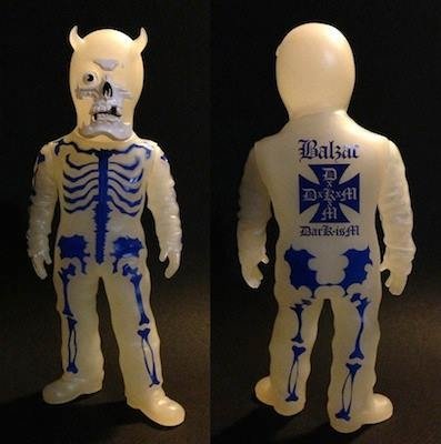 Skullman - Darkism (blue) Liquid Room box set figure by Balzac, produced by Secret Base. Front view.