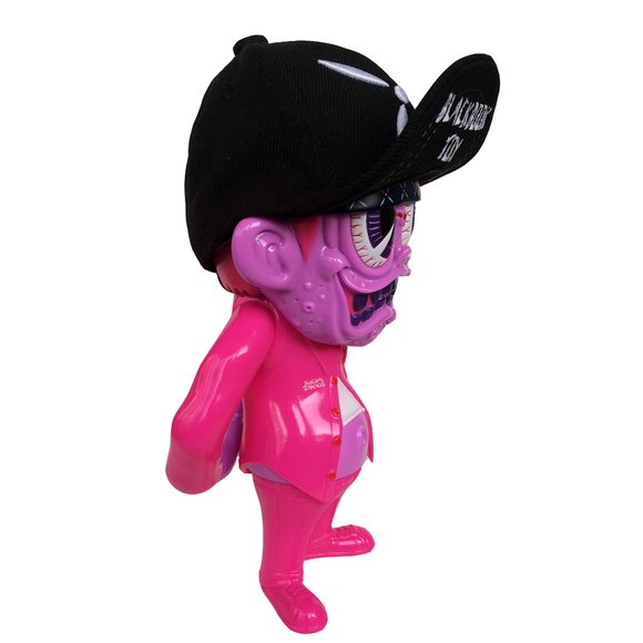 SKUM-kun Cherry 1.0 Edition figure by Suicidal Tendencies, produced by Blackbook Toy. Side view.
