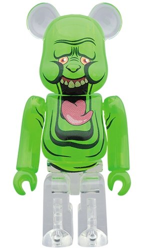 SLIMER-GREEN GHOST BE@RBRICK 100% figure, produced by Medicom Toy. Front view.