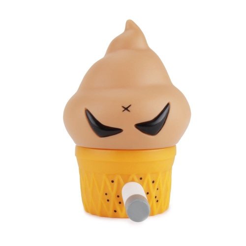 Smorkin Monger Jerome - Chocolate figure by Frank Kozik, produced by Squibbles Ink & Rotofugi. Front view.