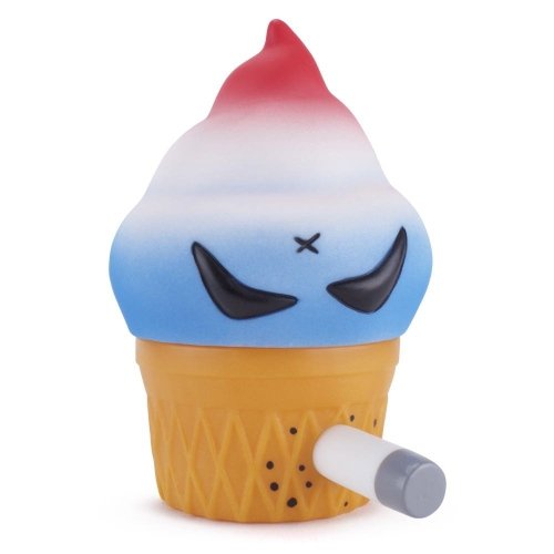 Smorkin Monger Jerome - Rocket Pop figure by Frank Kozik, produced by Squibbles Ink & Rotofugi. Front view.