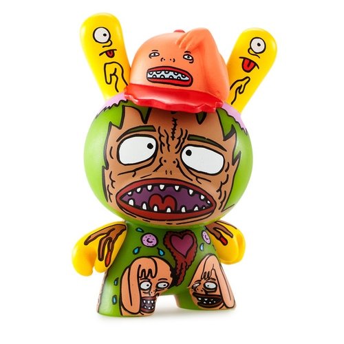 Space Friend figure by Greg Mishka, produced by Kidrobot X Mishka. Front view.
