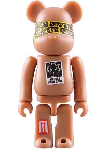 Stpl Box Be@rbrick 100%  figure by Jeff Staple (Staple Design), produced by Medicom Toy. Front view.