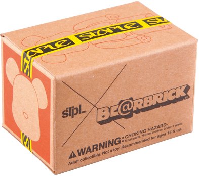 Stpl Box Be@rbrick 100%  figure by Jeff Staple (Staple Design), produced by Medicom Toy. Packaging.