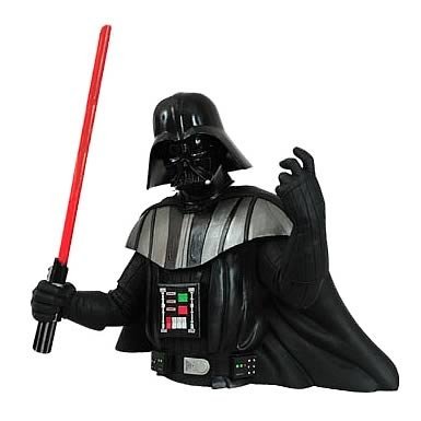 Star Wars Darth Vader Bust Bank figure, produced by Diamond Select Toys. Front view.