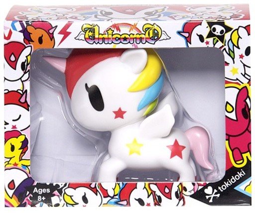 Stellina Unicorno figure by Simone Legno (Tokidoki), produced by Tokidoki. Packaging.