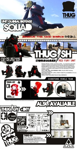Stormhammer Red Fury Unit figure, produced by Unison Lab. Toy card.