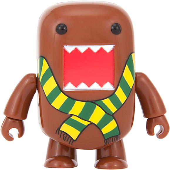 Stripy Scarf Domo Qee figure by Dark Horse Comics, produced by Toy2R. Front view.