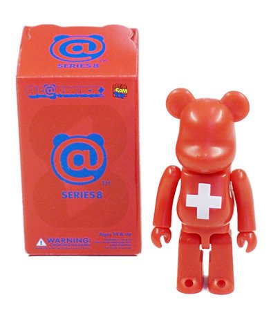 Switzerland - Flag Be@rbrick Series 8 figure, produced by Medicom Toy. Packaging.
