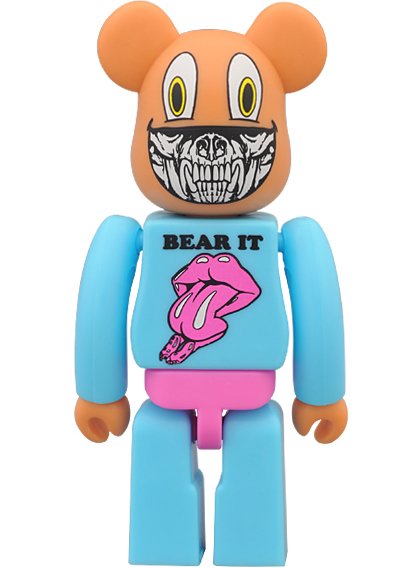 Grin & Bear It Be@rbrick 100% - ZacPac Exclusive figure by Ron English, produced by Medicom Toy. Back view.