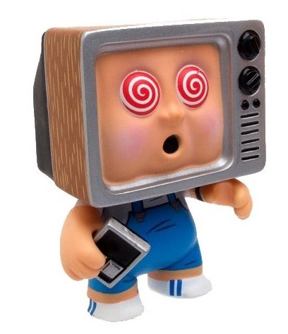 TeeVee Stevie figure, produced by Funko. Front view.