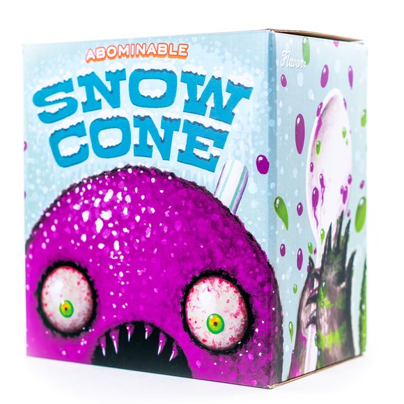 The Abominable Snow Cone: Tropical figure by Jason Limon, produced by Martian Toys. Packaging.