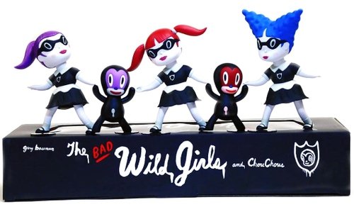 The Bad Wild Girls Set figure by Gary Baseman, produced by 3D Retro. Front view.