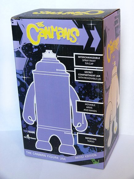 The CanMans: Alex Pardee Edition figure by Alex Pardee, produced by Toynami/Eyewitness. Packaging.