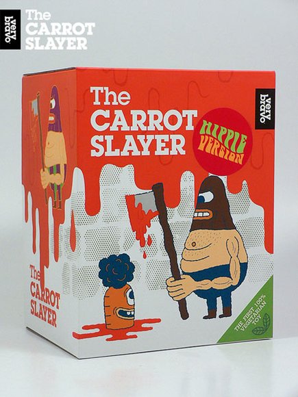 The Carrot Slayer - Hippie figure by Mauro Gatti, produced by Very Bravo. Packaging.