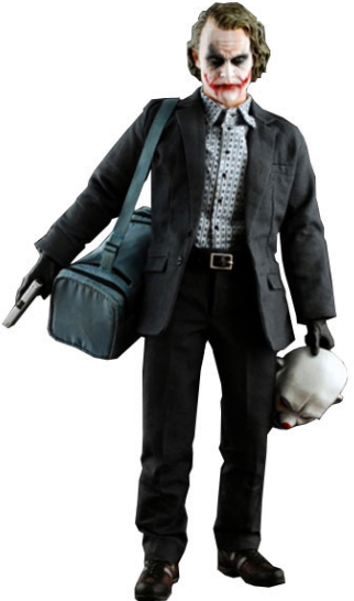 The Joker (Bank Robber) figure by Dc Comics, produced by Hot Toys. Front view.