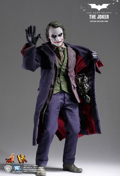 The Joker figure by Jc. Hong, produced by Hot Toys. Front view.