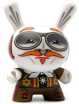 The Pilot Dunny figure by Scribe, produced by Kidrobot. Front view.