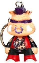 TMNT Keychain - Bebop figure by Viacom, produced by Kidrobot. Front view.