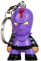 TMNT Keychain - Foot Soldier figure by Viacom, produced by Kidrobot. Front view.