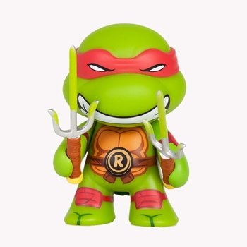 TMNT OOZE ACTION GLOW IN THE DARK RAPHAEL figure by Viacom, produced by Kidrobot. Front view.