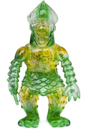 Semi Korosiya RGB - Translucent Green figure by Adam Saul, produced by Cop A Squat Toys. Front view.